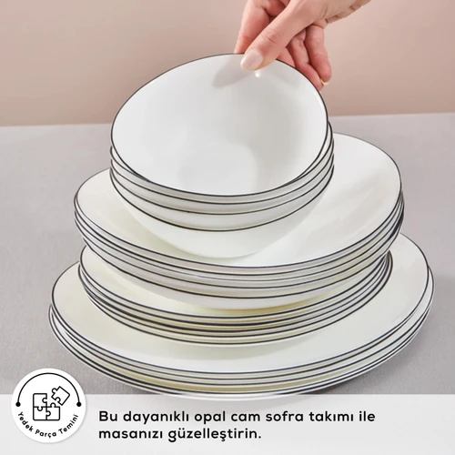 Karaca Pure 24 Parça 6 Kişilik Yemek Takımı Siyah