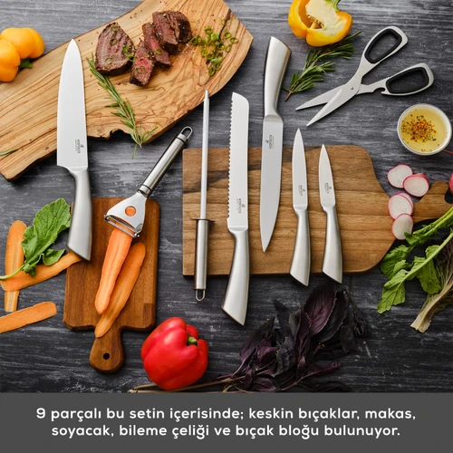 Karaca Meister Bremen Alman Çeliği 9 Parça Bıçak Seti