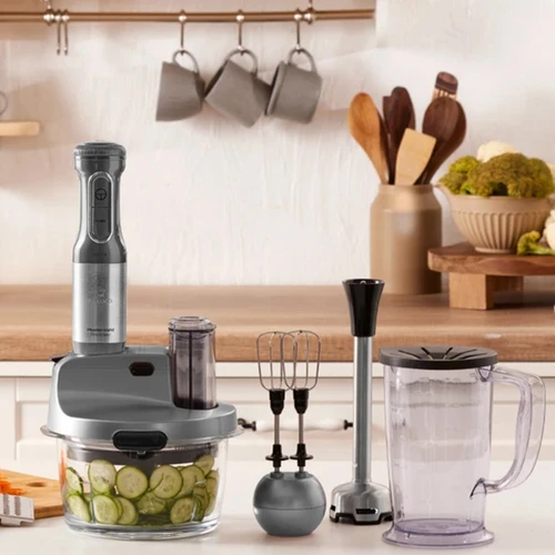 Karaca Mastermaid Prosteel Uzun Blender Ayaklı 6 Bıçaklı Cam Mutfak Robotu 2500W Galaxy Grey