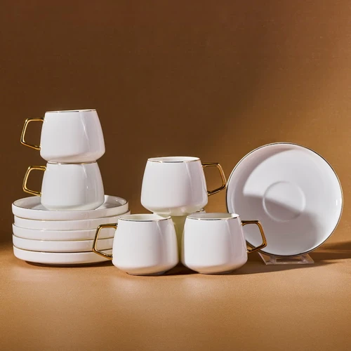 Karaca Streamline Saturn 6 Kişilik Kahve Fincanı Takımı 100 ml Gold