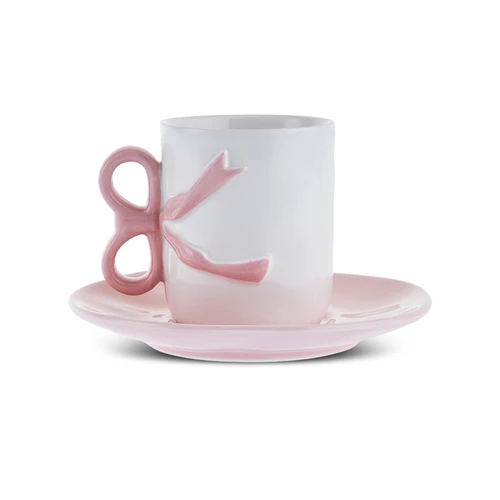 Karaca Ribbon 2 Kişilik Kahve Fincanı 110 ml Pembe