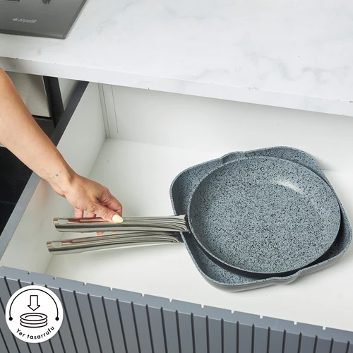 Karaca Biogranit Monet 2 Parça Tava Grill Set Siyah 