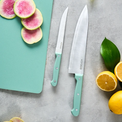 Karaca Sharp 3 in 1 5 Parça Kesme Tahtalı Bıçak Seti Mint