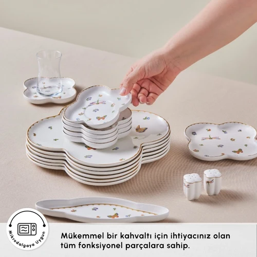 Karaca Stream Bone Destina 34 Parça 6 Kişilik Kahvaltı Takımı