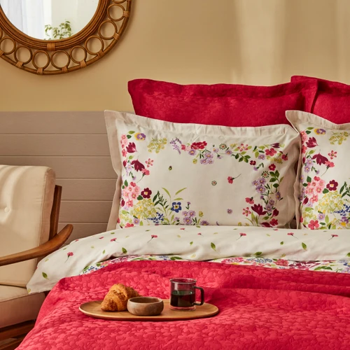 Karaca Home Lisette Pamuk Çift Kişilik Düet Set Fuşya