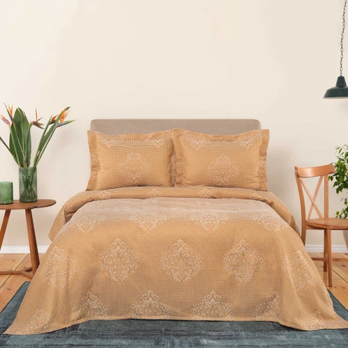 Karaca Home Amelie Hardal Çift Kişilik Yatak Örtüsü Set 