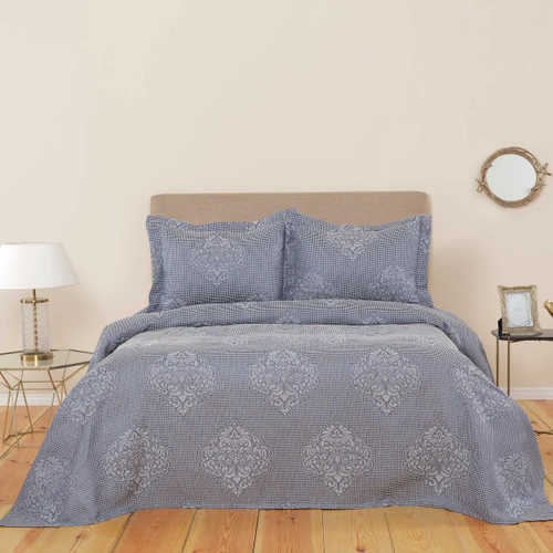 Karaca Home Amelie İndigo Çift Kişilik Yatak Örtüsü Set 