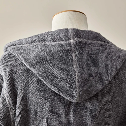 Karaca Home Softy Gri %100 Pamuk Nakışlı Bornoz L/XL