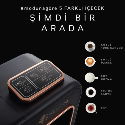 Karaca Hatır Plus 5 in 1 Konuşan Közde ve Sütlü Türk Kahvesi ve Filtre Kahve Makinesi Copper