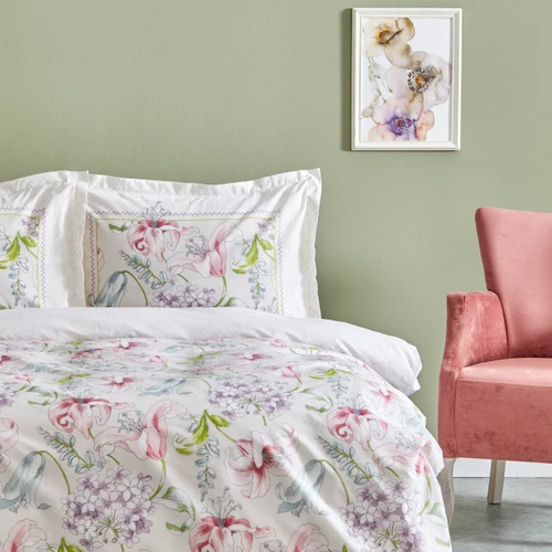 Karaca Home Melosa Pembe %100 Pamuk Tek Kişilik Nevresim Takımı