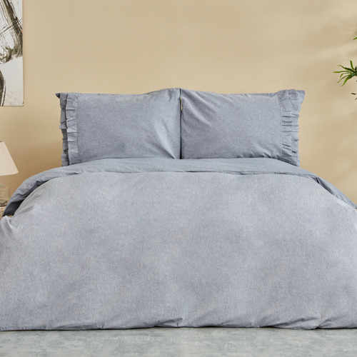 Karaca Home Denim Azur Çift Kişilik Nevresim Seti Mavi