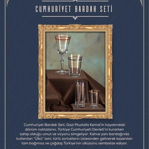 Karaca Cumhuriyet Yüzyılı Hilal 6'lı Su Bardağı 300 ml Kırmızı 
