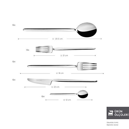 Karaca Elegance Whisper Platin 12 Kişilik 84 Parça Çatal Kaşık Bıçak Takımı Karaca Elegance Whisper Platin 12 Kişilik 84 Parça Çatal Kaşık Bıçak Takımı