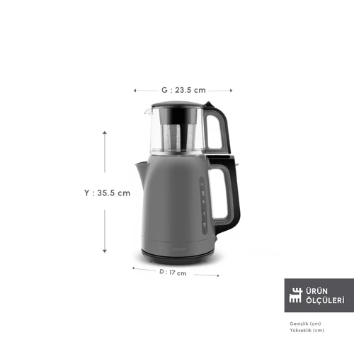 Karaca Mega Tea 1501 Çay Makinesi Space Gray