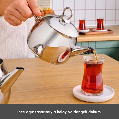 Karaca Belinay İndüksiyon Tabanlı Midi Metal Çaydanlık Takımı