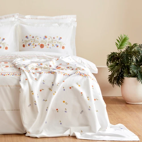 Karaca Home Clarice %100 Pamuk Çift Kişilik Nevresim Pike Hediyeli Takım Multicolor