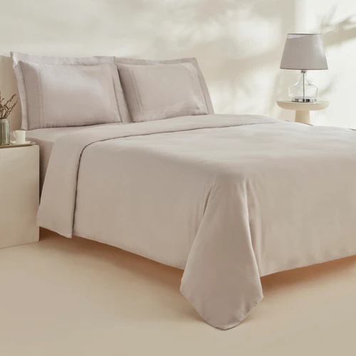 Karaca Home White Collection Felves %100 Pamuk King Size Nevresim Takımı Açık Gri