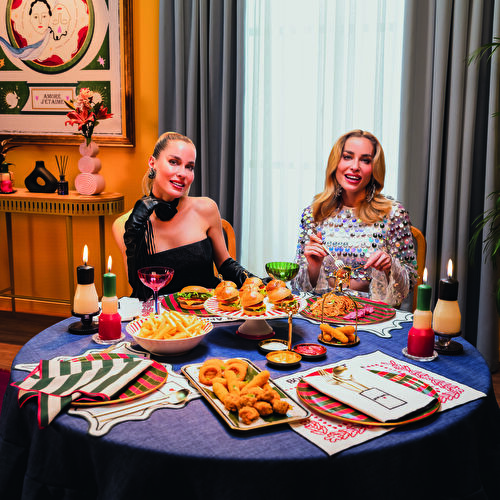 Karaca Home x 2Wins Je t'aime Bon Appetit Nakışlı 2'li Amerikan Servis