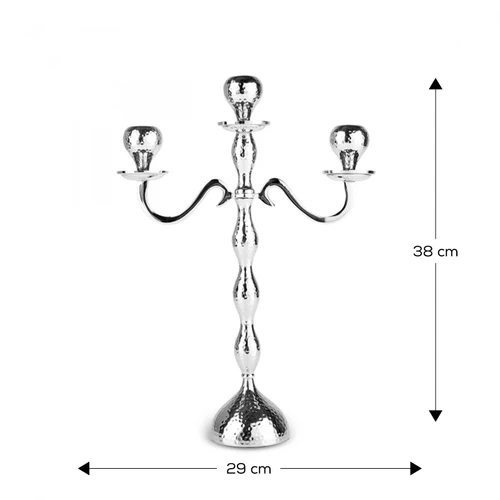 Karaca Home Arlen 3'lü Şamdan Silver 38x29 cm