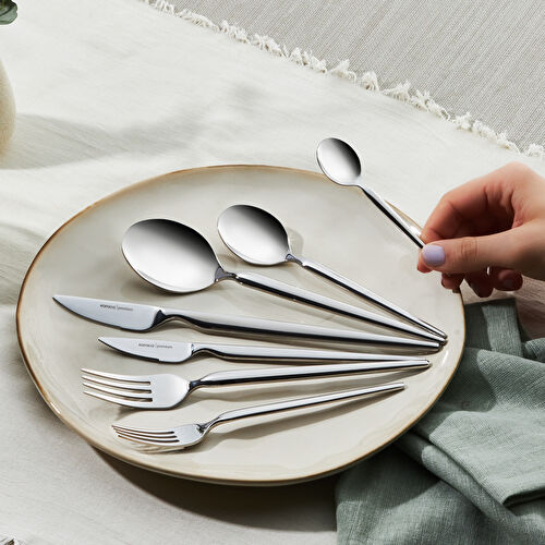 Karaca Premium Lady Platin 12 Kişilik 84 Parça Çatal Kaşık Bıçak Takımı 