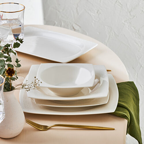 Karaca Square Bone Valentina 57 Parça 12 Kişilik Yemek Takımı Karaca Square Bone Valentina 57 Parça 12 Kişilik Yemek Takımı