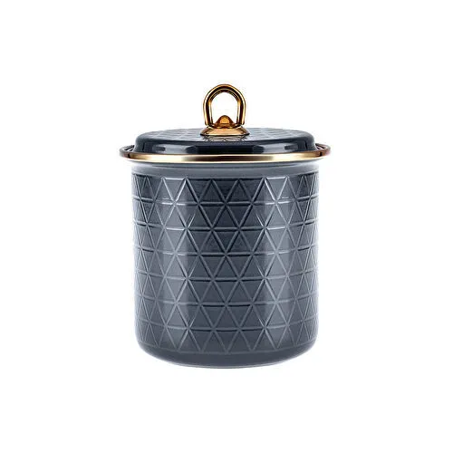 Karaca Kristal Emaye Orta Boy Kavanoz Antrasit