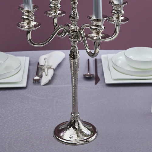 Karaca Home Rena 5'li Şamdan Silver 45x30 cm