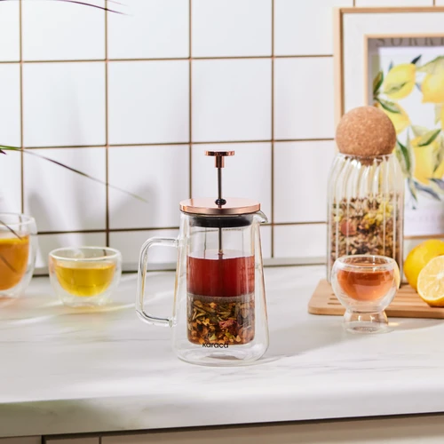 Karaca Pia Konik Çift Cidarlı Borosilikat Cam  French Press 350 ml Bronze