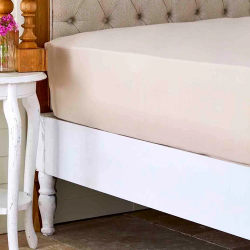 Karaca Home Bej Penye Fitted/ Lastikli Çift Kişilik Çarşaf