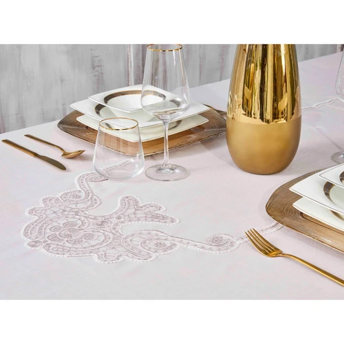 Karaca Home Ades Pudra Fransız Dantelli 160x240 Masa Örtüsü