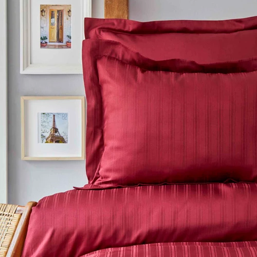 Karaca Home Charm Bold Bordo %100 Pamuk Saten Tek Kişilik Nevresim Takımı