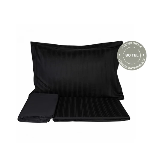 Karaca Home Charm Bold Siyah %100 Pamuk Saten Çift Kişilik Nevresim Takımı