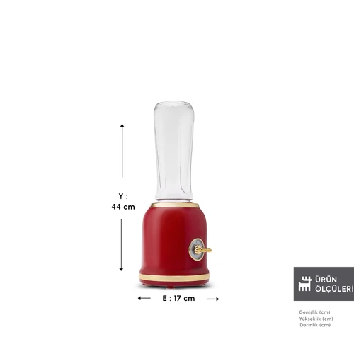 Karaca Retro Personal Kişisel Smoothie Blender Red