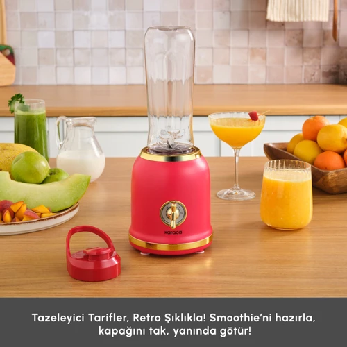 Karaca Retro Personal Kişisel Smoothie Blender Red