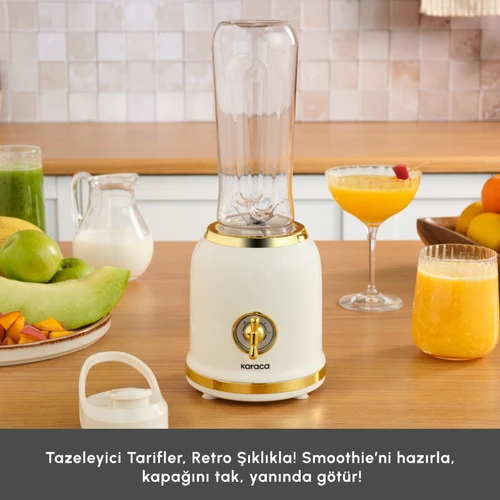 Karaca Retro Personal Kişisel Smoothie Blender Cream