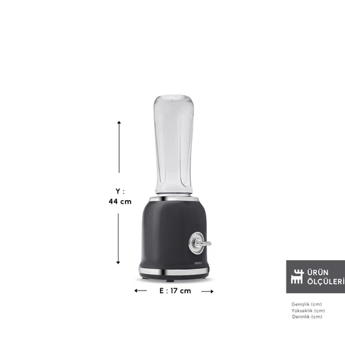 Karaca Retro Personal Kişisel Smoothie Blender Black