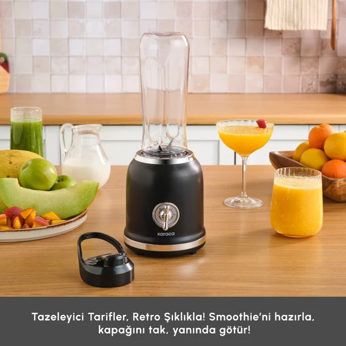 Karaca Retro Personal Kişisel Smoothie Blender Black