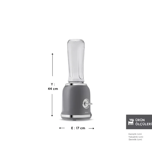 Karaca Retro Personal Kişisel Smoothie Blender Grey