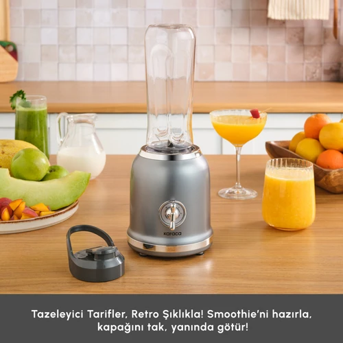 Karaca Retro Personal Kişisel Smoothie Blender Grey