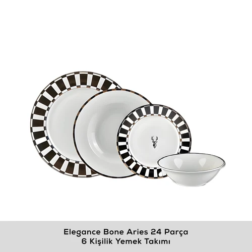 Karaca Elegance Bone Aries 24 Parça 6 Kişilik Yemek Takımı