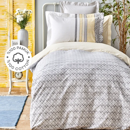 Karaca Home Adelio Gri %100 Pamuk Genç Nevresim Takımı