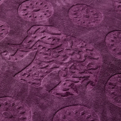 Karaca Home Elephant Mürdüm Çift Kişilik Soft Embosy Battaniye