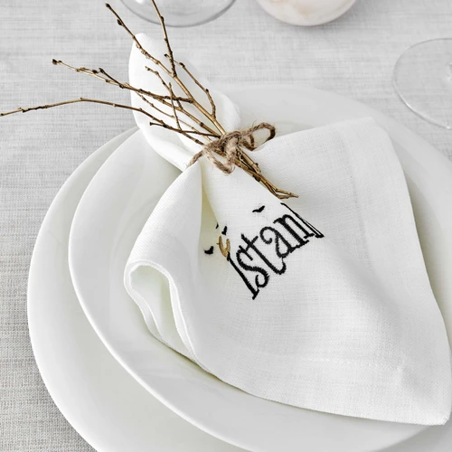Karaca Home Galata Siyah Peçete Runner Set