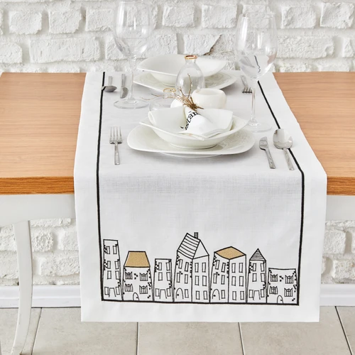 Karaca Home Galata Siyah Peçete Runner Set