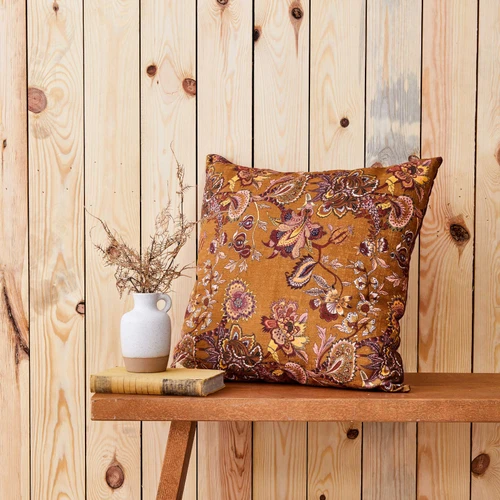 Karaca Home Milo Kahve Desenli Kırlent 45x45 cm