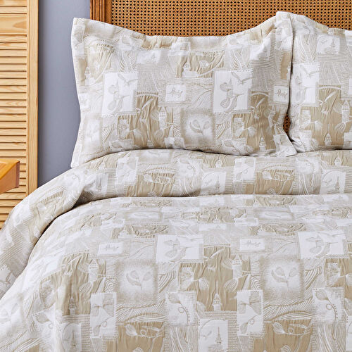 Karaca Home İstanbul Bej Çift Kişilik Yatak Örtüsü