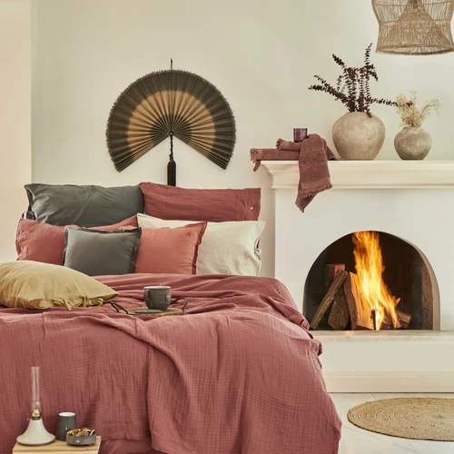 Karaca Home 4 Element Terracotta %100 Pamuk Çift Kişilik Yatak Örtüsü Ateş