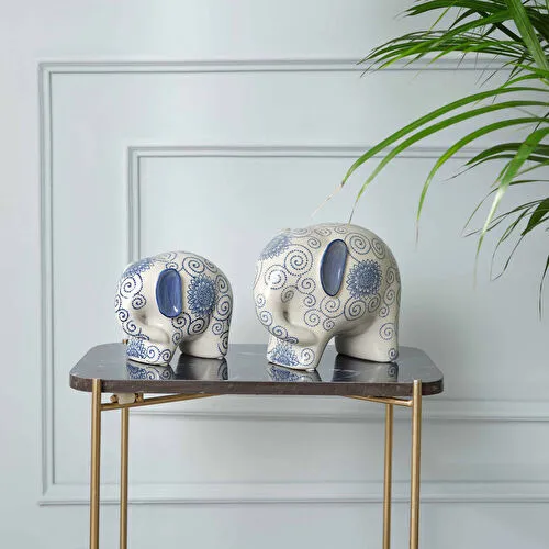 Karaca Home Blue White Fil Biblo 21 cm x 16 cm 
