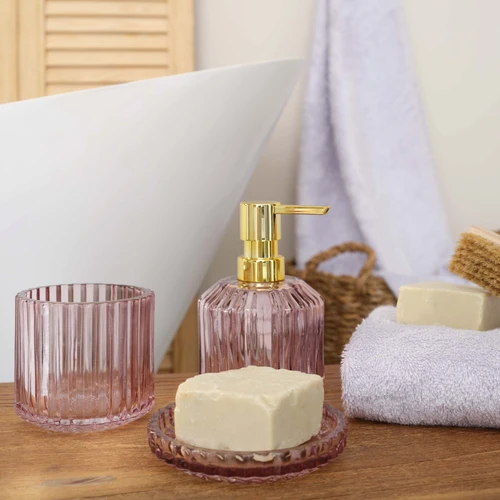 Karaca Home Line 3 Parça Pembe Banyo Seti