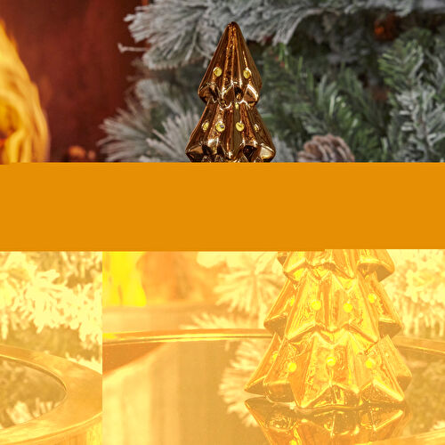 Karaca Home Tree Led Işıklı Obje Gold 9x17cm